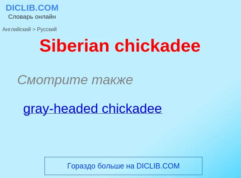 ¿Cómo se dice Siberian chickadee en Ruso? Traducción de &#39Siberian chickadee&#39 al Ruso