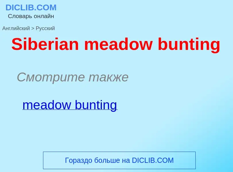 ¿Cómo se dice Siberian meadow bunting en Ruso? Traducción de &#39Siberian meadow bunting&#39 al Ruso