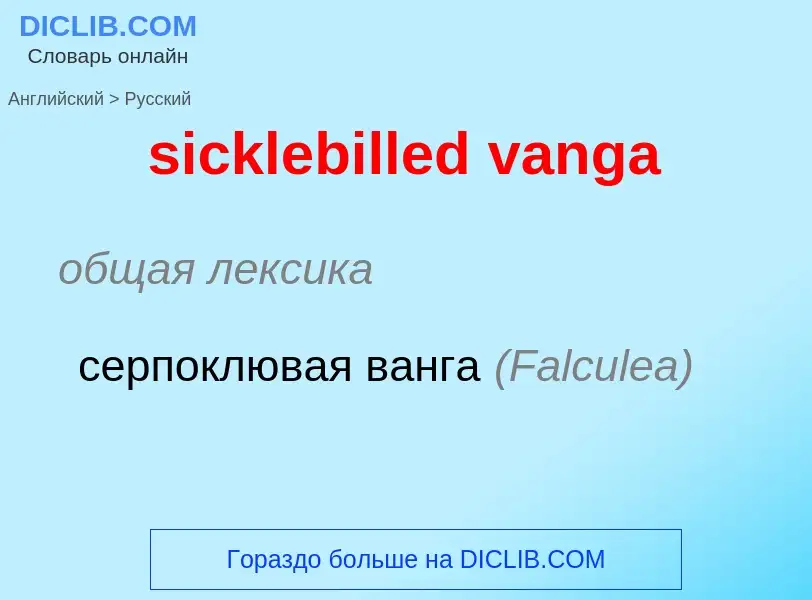 Как переводится sicklebilled vanga на Русский язык