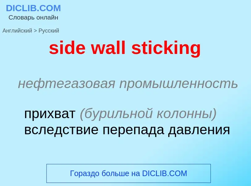 Как переводится side wall sticking на Русский язык