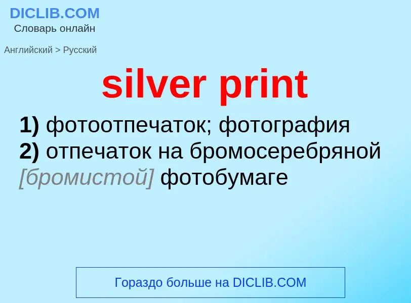 Как переводится silver print на Русский язык