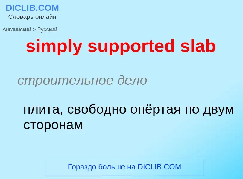 Как переводится simply supported slab на Русский язык