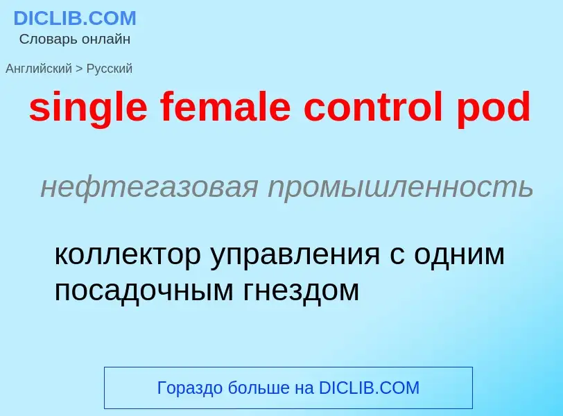 Vertaling van &#39single female control pod&#39 naar Russisch