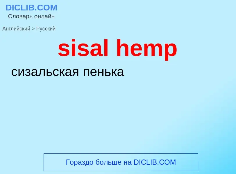 Как переводится sisal hemp на Русский язык