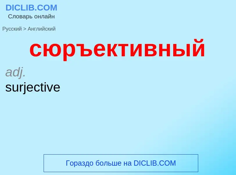 Как переводится сюръективный на Английский язык