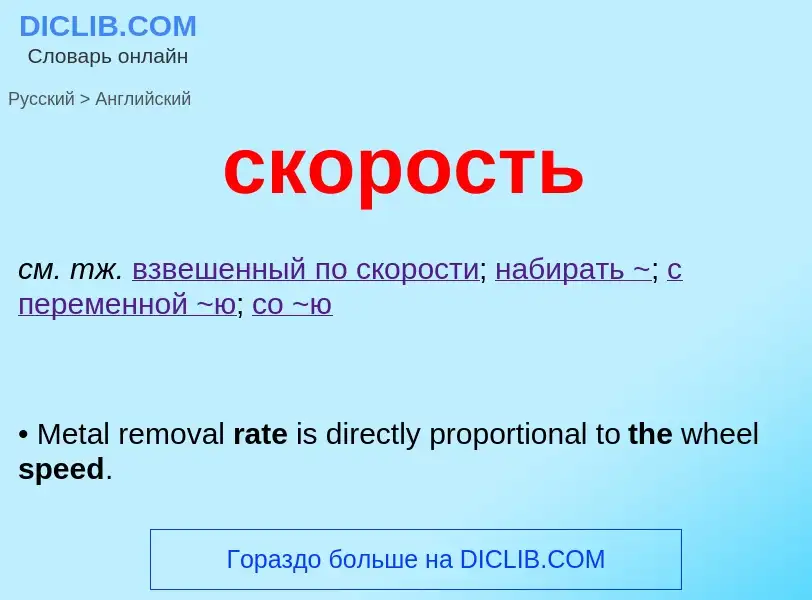 Μετάφραση του &#39скорость&#39 σε Αγγλικά