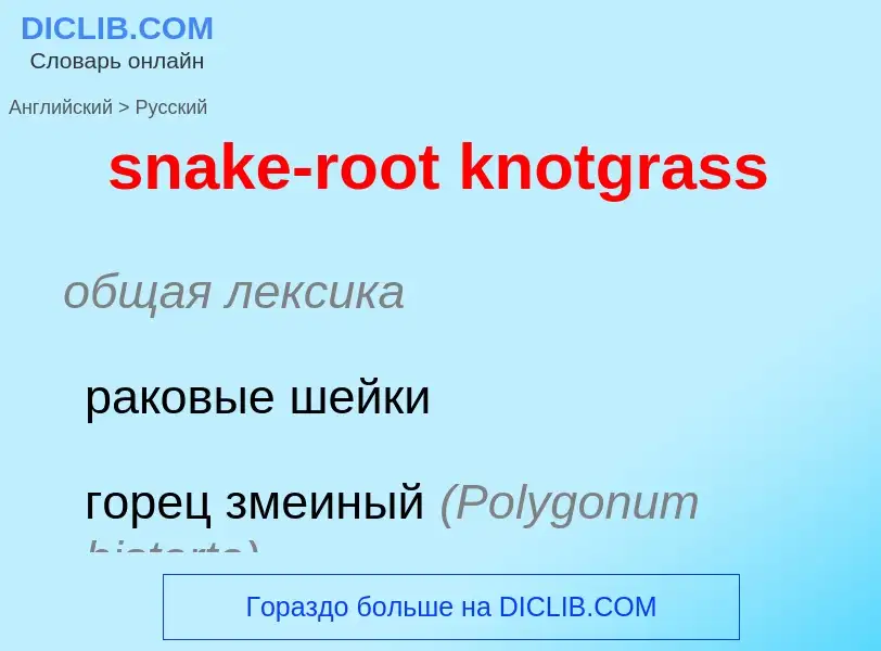 Μετάφραση του &#39snake-root knotgrass&#39 σε Ρωσικά