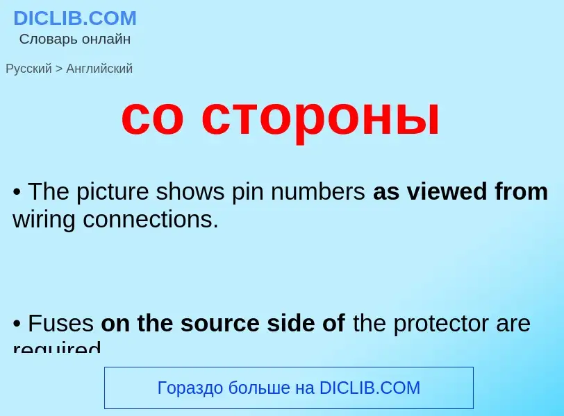 Como se diz со стороны em Inglês? Tradução de &#39со стороны&#39 em Inglês