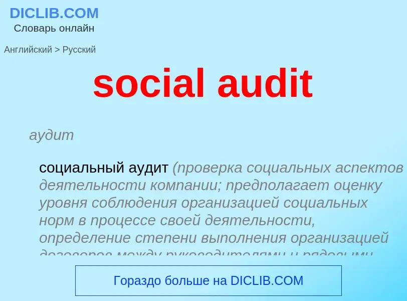 Vertaling van &#39social audit&#39 naar Russisch