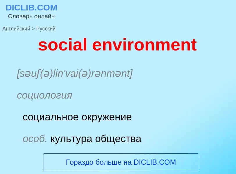 What is the Russian for social environment? Translation of &#39social environment&#39 to Russian