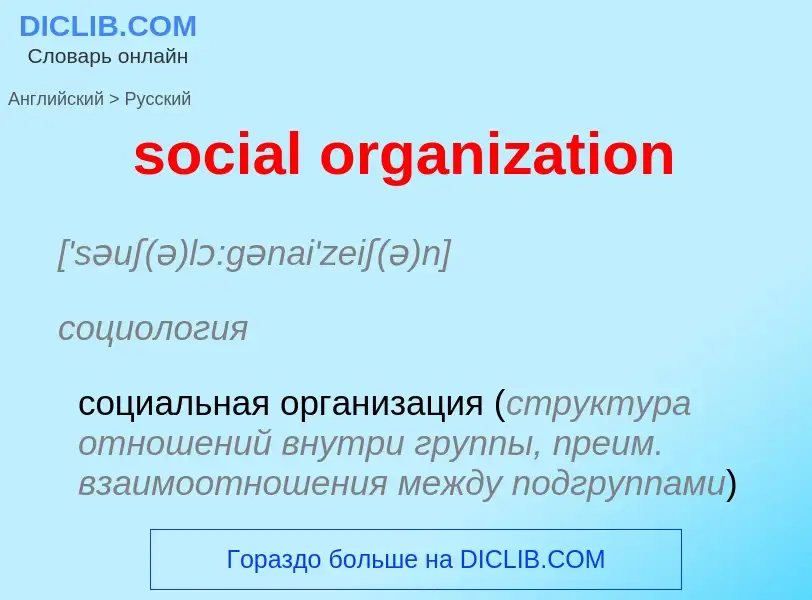 Μετάφραση του &#39social organization&#39 σε Ρωσικά