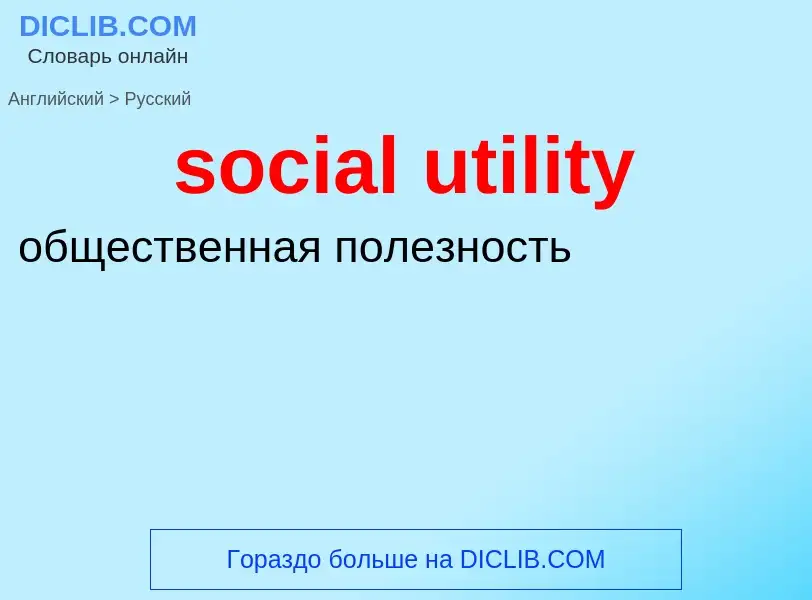 What is the Russian for social utility? Translation of &#39social utility&#39 to Russian