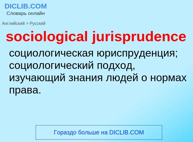 What is the Russian for sociological jurisprudence? Translation of &#39sociological jurisprudence&#3