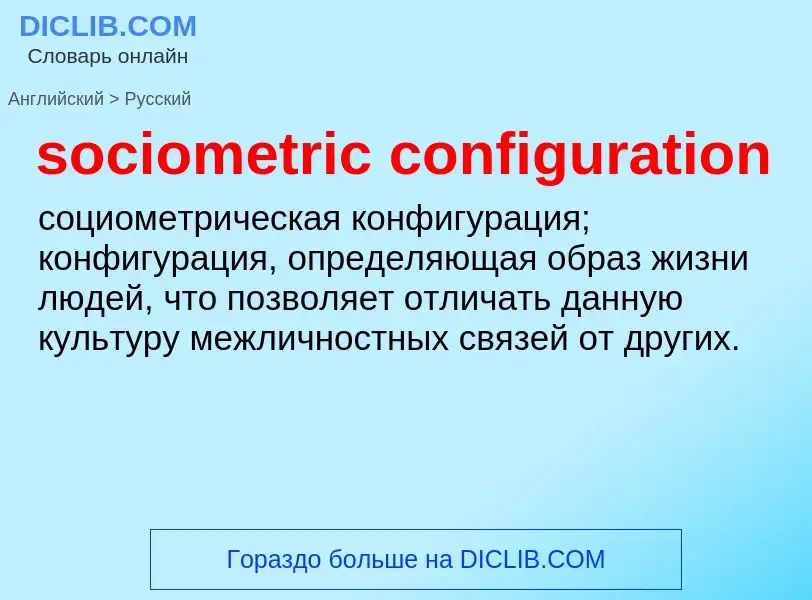 What is the Russian for sociometric configuration? Translation of &#39sociometric configuration&#39 