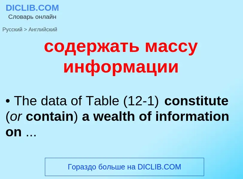 ¿Cómo se dice содержать массу информации en Inglés? Traducción de &#39содержать массу информации&#39