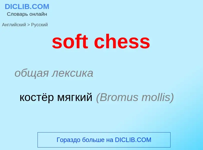 Как переводится soft chess на Русский язык