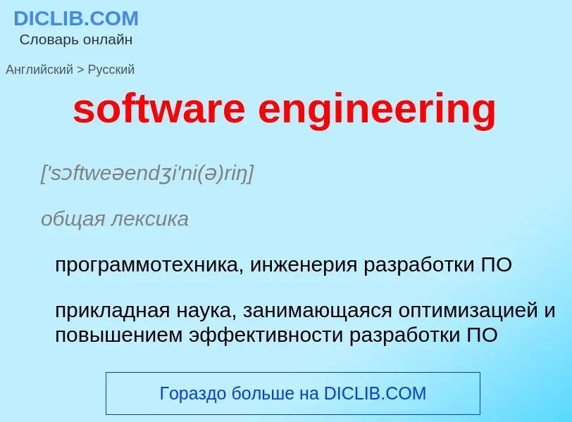 Как переводится software engineering на Русский язык