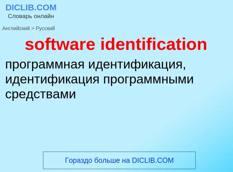 What is the Russian for software identification? Translation of &#39software identification&#39 to R