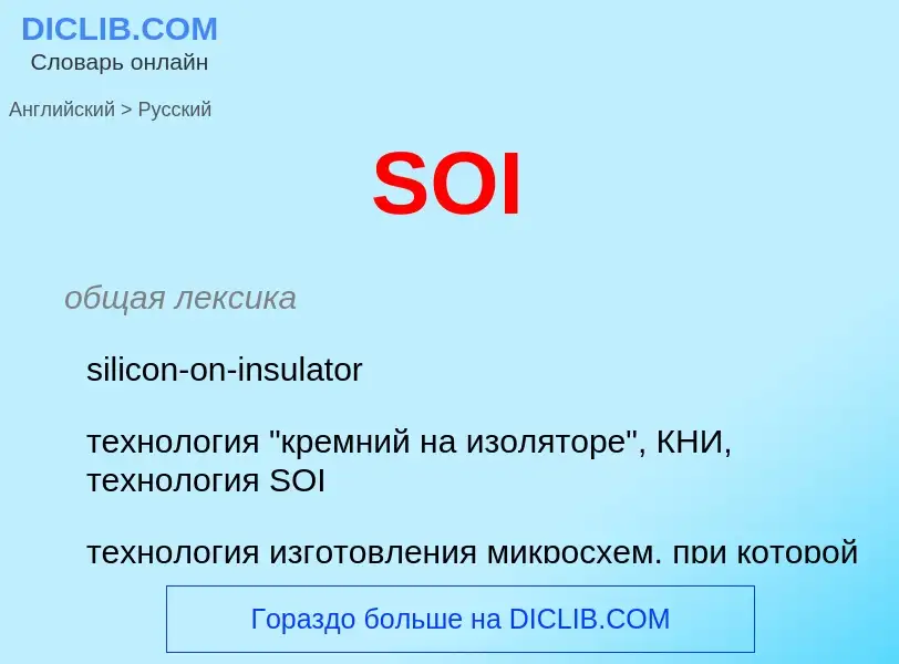 ¿Cómo se dice SOI en Ruso? Traducción de &#39SOI&#39 al Ruso