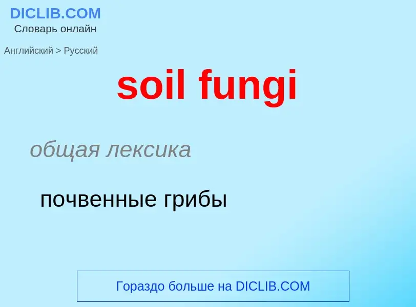 Μετάφραση του &#39soil fungi&#39 σε Ρωσικά