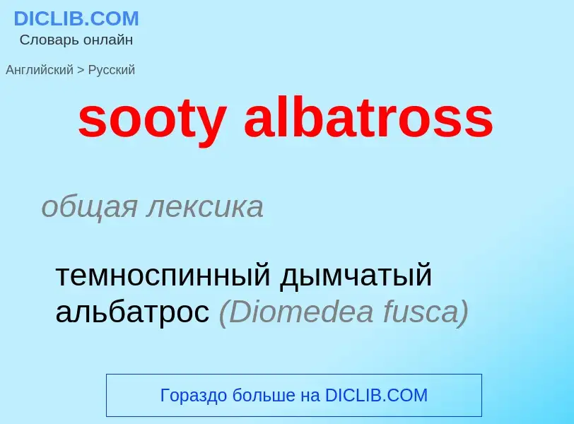 Vertaling van &#39sooty albatross&#39 naar Russisch