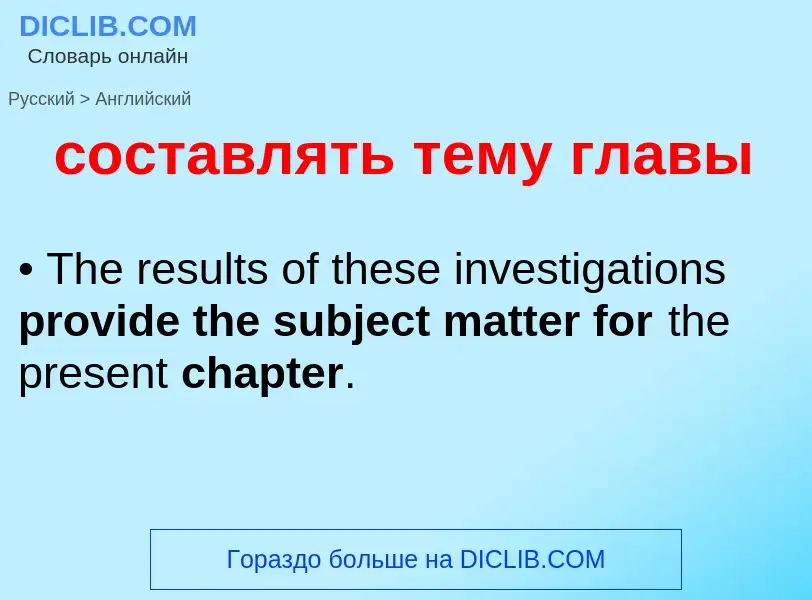 ¿Cómo se dice составлять тему главы en Inglés? Traducción de &#39составлять тему главы&#39 al Inglés