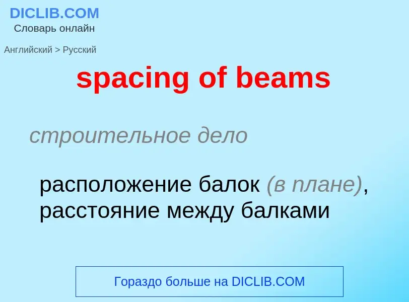 Как переводится spacing of beams на Русский язык