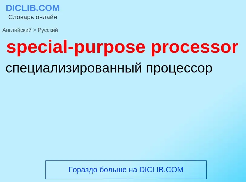 Как переводится special-purpose processor на Русский язык