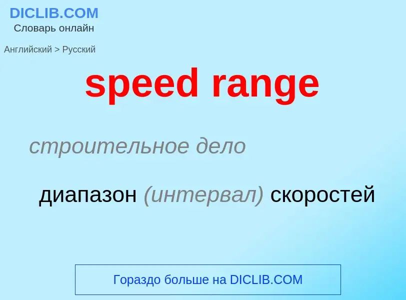 What is the Russian for speed range? Translation of &#39speed range&#39 to Russian