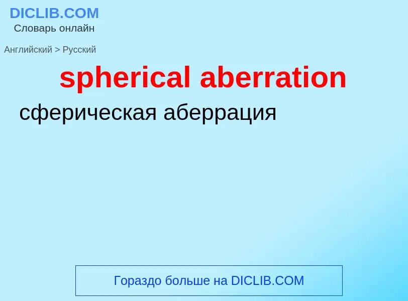 What is the Russian for spherical aberration? Translation of &#39spherical aberration&#39 to Russian