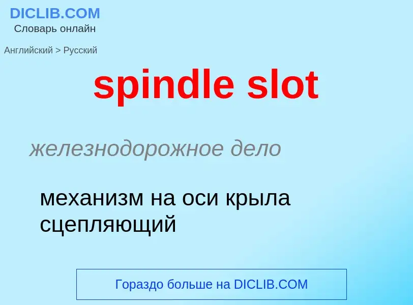 Как переводится spindle slot на Русский язык