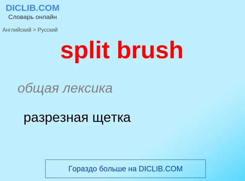 Как переводится split brush на Русский язык