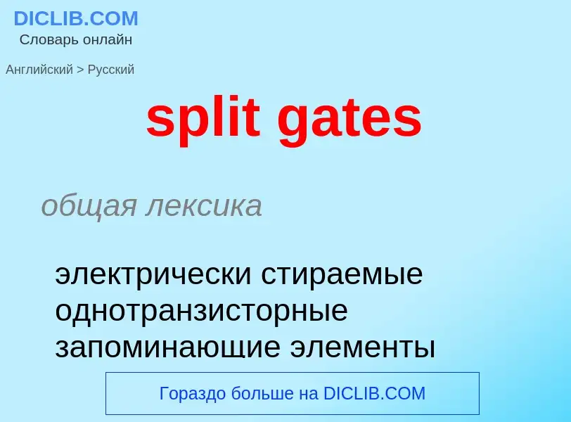 Как переводится split gates на Русский язык