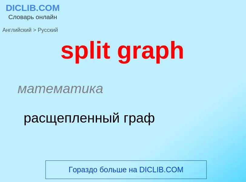 Как переводится split graph на Русский язык