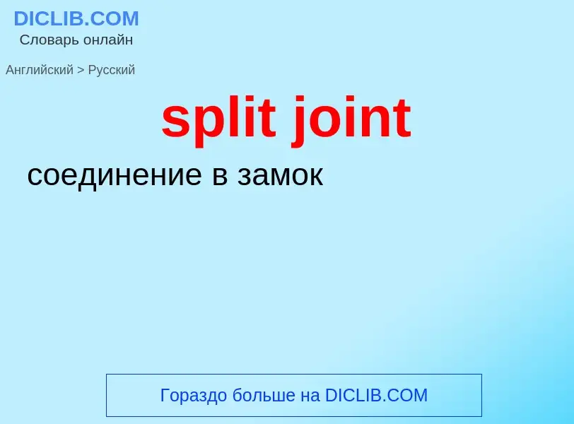 What is the Russian for split joint? Translation of &#39split joint&#39 to Russian