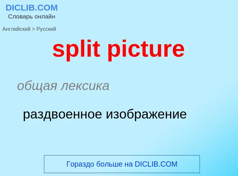 What is the Russian for split picture? Translation of &#39split picture&#39 to Russian