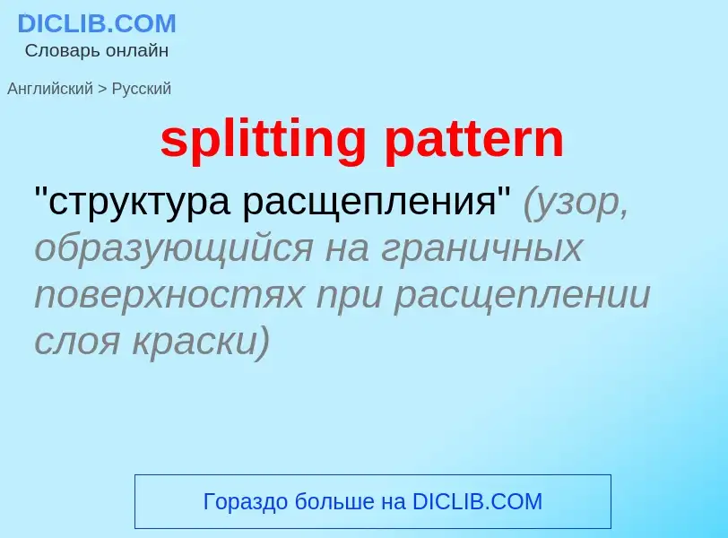 Как переводится splitting pattern на Русский язык