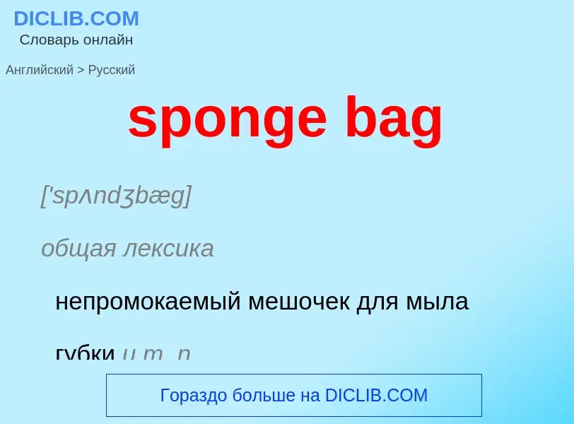 What is the Russian for sponge bag? Translation of &#39sponge bag&#39 to Russian