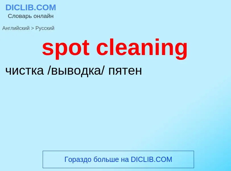 What is the Russian for spot cleaning? Translation of &#39spot cleaning&#39 to Russian