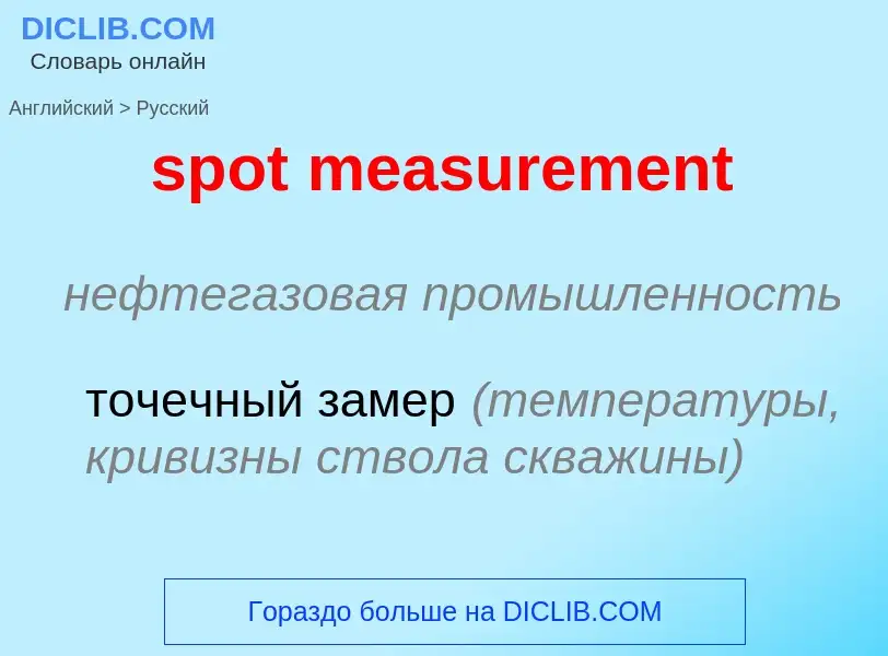 Как переводится spot measurement на Русский язык