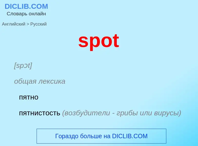 Как переводится spot на Русский язык