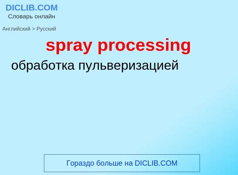 Как переводится spray processing на Русский язык