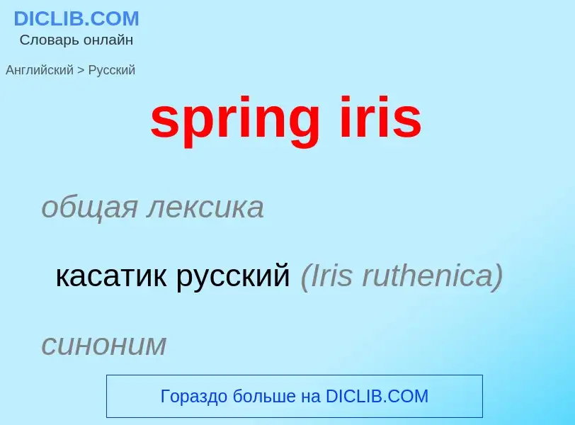 Vertaling van &#39spring iris&#39 naar Russisch