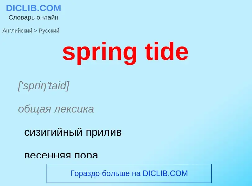 Как переводится spring tide на Русский язык