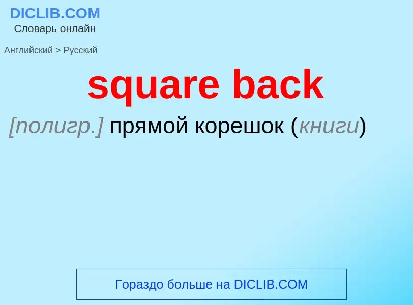 What is the Russian for square back? Translation of &#39square back&#39 to Russian