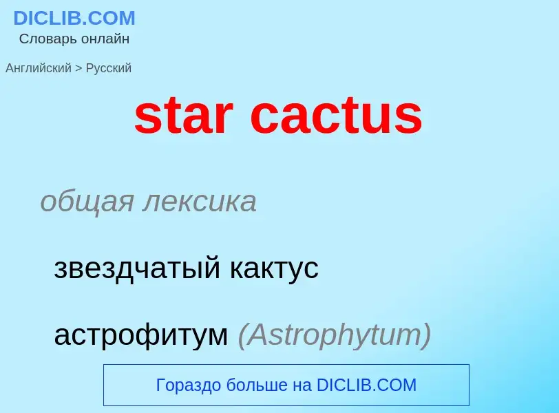 ¿Cómo se dice star cactus en Ruso? Traducción de &#39star cactus&#39 al Ruso