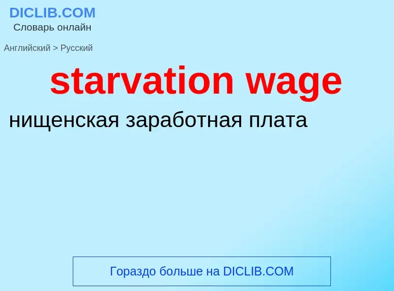 Как переводится starvation wage на Русский язык