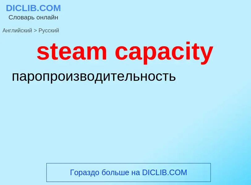 Как переводится steam capacity на Русский язык