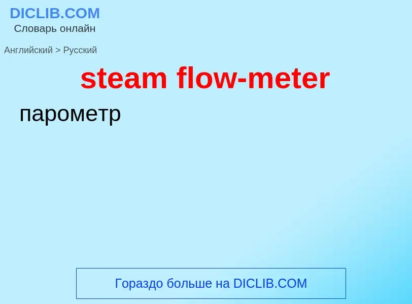 Как переводится steam flow-meter на Русский язык