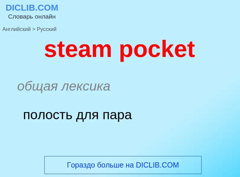 Как переводится steam pocket на Русский язык